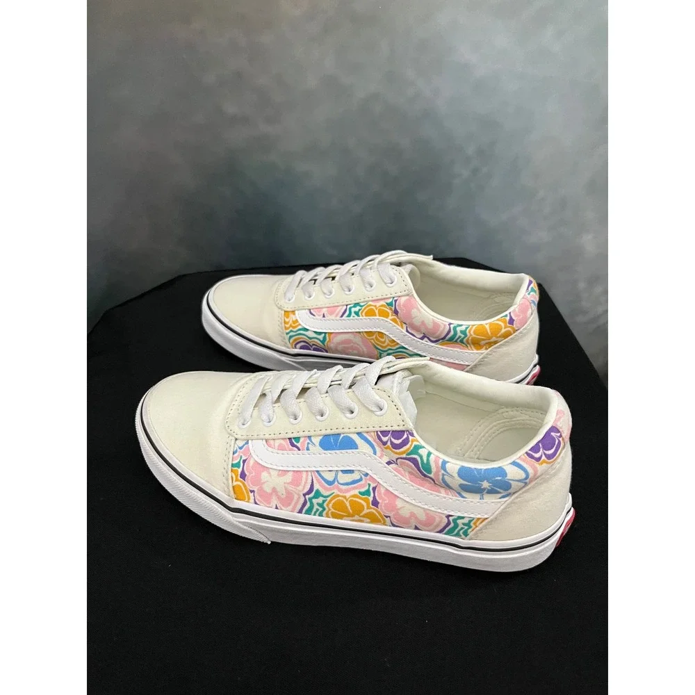 Vans Ward Low Top Sneaker Multi Floral Canvas Kids Shoes - Picture 2 of 10
